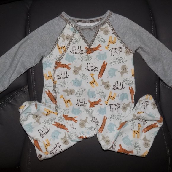 Mud Pie One-piece Pajamas With Zoo Animals - Picture 1 of 4